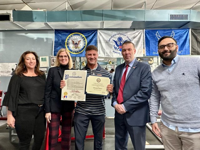 Ed with Town Officials receiving award